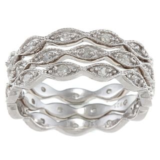 Sterling Silver 3/4ct TDW Eternity Stackable Diamond Bands
