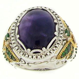 Meredith Leigh Silver Amethyst, Citrine and Tsavorite Dragonfly Ring