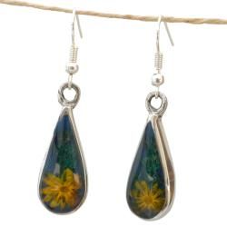 Handcrafted Yellow Flower Drop Earrings (Mexico)