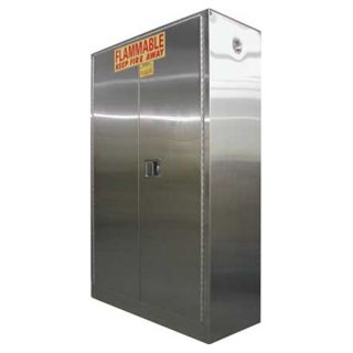 Securall A145 SS Flammable Safety Cabinet, 45 Gal., Silver