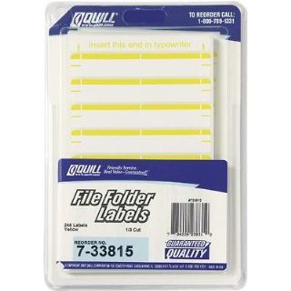 File Folder Labels; Yellow, 19/32x3 1/2, 248 Labels: Office Products