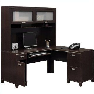 Bush Furniture Tuxedo L Shape Wood Computer Desk Set with