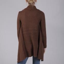 Ci Sono by Adi Juniors Cable Knit Ruffled Open front Cardigan