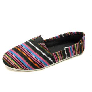 Blue Womens Timmy Patterned Black Flats