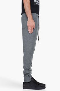 Markus Lupfer Grey Knitted Wool Jogger Pants for men