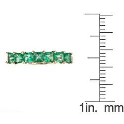 Yach 14k Yellow Gold Square cut Zambian Emerald Ring