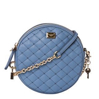 Dolce & Gabbana Baby Blue Quilted Leather Round Cross body Bag
