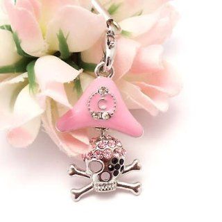 [WG] Pirate (Skull with Pink Hat) Cell Phone Charm Strap
