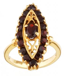 18k Yellow Gold and Garnet Antique Ring