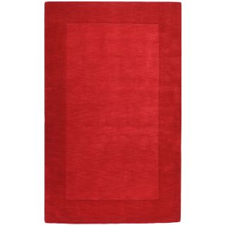 Hand crafted Solid Red Tone On tone Bordered Dorchester Wool Rug (9 x