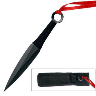 Defender 6 inch Black Carbon Steel Throwing Knife with Sheath