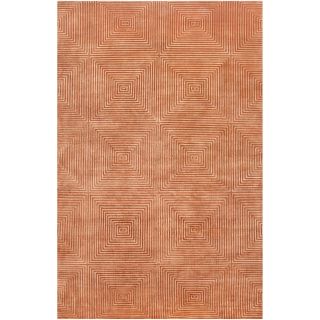 Candice Olson Hand knotted Hemphill Orange Geometric Wool Rug (2 x 3