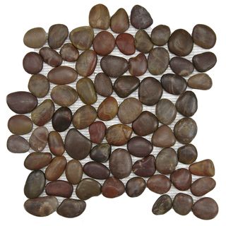 SomerTile 12x12 in Riverbed Red Natural Stone Mosaic Tile (Pack of 10