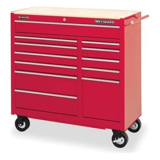 Westward 4FB52 Tool Cart, 12 Dr, 40 3/4 In, Red