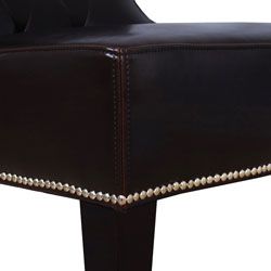 Tulip Dark Brown Leather Accent Chair