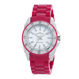 Anne Klein Pink Resin With Crystal Accents Watch
