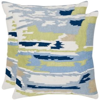 Brewster 18 inch White/ Blue Decorative Pillows (Set of 2)