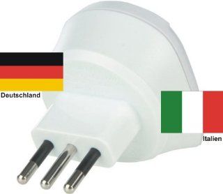 Design Reisestecker Adapter für Italien auf Deutschland Schuko 230V