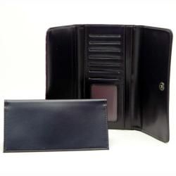 Patent Croco Embossed Checkbook Wallet with Rhinestoned Cross Accent