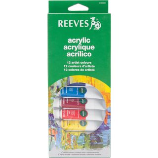 Reeves Acrylic Paints 10ml 12/Pkg Assorted Colors