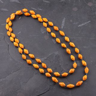 Recycled Orange Paper Necklace (Uganda)