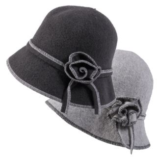 Journee Collection Womens Rosette Accent Wool Cloche Hat Today $27