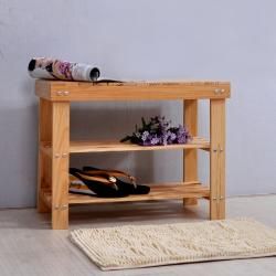 Solid Pinewood Shoe Storage Bench