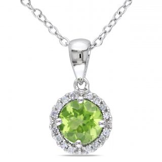silver peridot and diamond necklace g h i1 i2 msrp $ 169 83 today $ 69