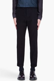 CARVEN Black Slim Moleskin Trousers for men