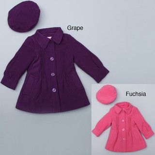 London Fog Toddler Girls Fashion Wool Coat with Hat FINAL SALE