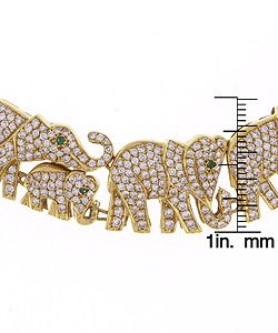 18k Yellow Gold 9ct TDW Diamond Elephant Necklace