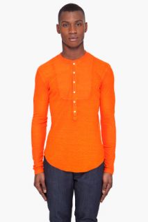Dsquared2 Dyed Orange Henley for men
