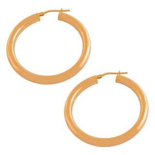 Fremada Gold over Silver 4x30 mm Tube Hoop Earrings Today $35.99 3.0