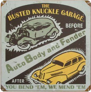 Busted Knuckle Garage BKG 146 12 Vintage Auto Body Shop Metal Sign