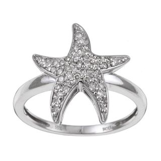 10k White Gold 1/4ct TDW Diamond Starfish Ring (J K,I2 I3)