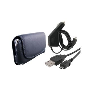 Eforcity Leather Case/ USB Cable/ Car Charger for LG Xenon GR500 Today
