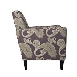 angeloHOME Sutton Feathered Paisley Amethyst Purple Arm Chair