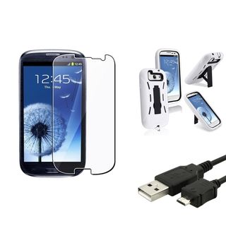 BasAcc Hybrid Cover/ USB Cable/ Protector for Samsung Galaxy S III/ S3