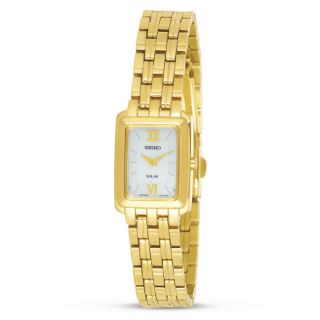 Seiko SUP018 Womens Goldtone Solar Square Dial Watch