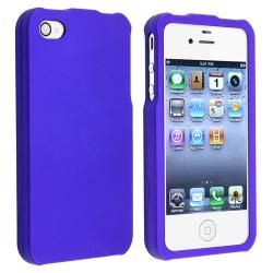 Dark Blue Snap on Rubber Coated Case for APP iPhone 4/ 4S