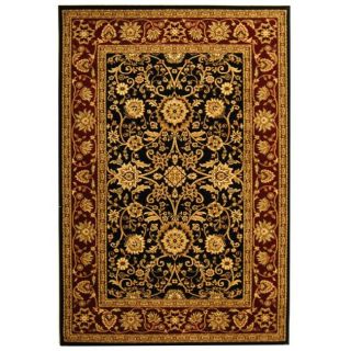 Lyndhurst Collection Majestic Black/ Red Rug (9 x 12)