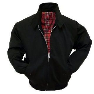 Relco Harrington Jacke Schwarz mit Futter Tartan Rot   XL