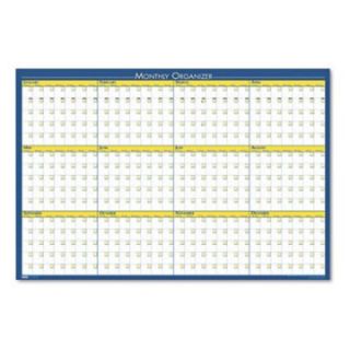 House of Doolittle 36 x 24 in. 12 Month Wall Calendar   Dry Erase