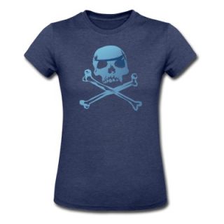 Blue Pirate Skull and Crossbones. T Shirt 8048924