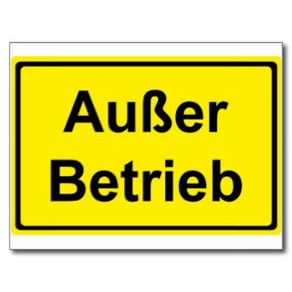Außer Betrieb (German Out of order) sign Postkarten
